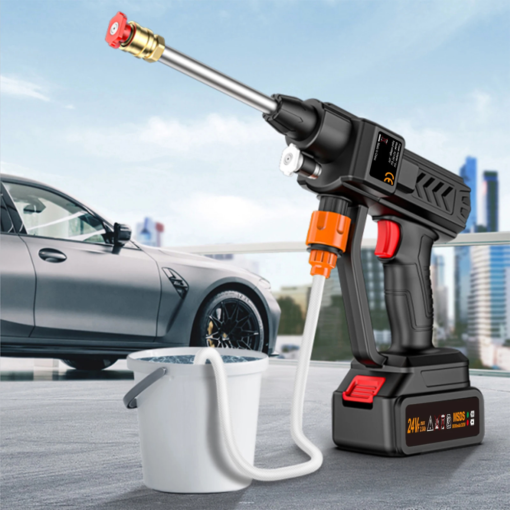 Cordless Jet Cleaner Portable Mesin Steam Mobil AC Motor Baterai High Pressure Water Gun QH-10