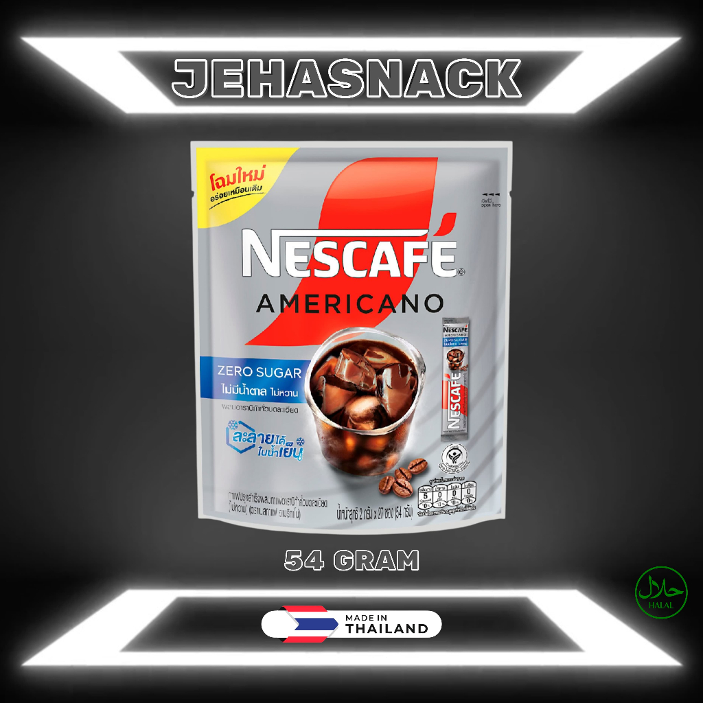 

[ KOPI INSTANT BKK ] Nescafe Coffee Ameriano 54gr - 1 Pack Isi 27pcs ( Import Thailand - Bangkok )