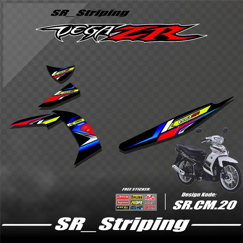 Striping Vega ZR ( Hologram ) Variasi Vega ZR / Vega ZR / Stiker Vega ZR / Striping Motor Vega ZR SR