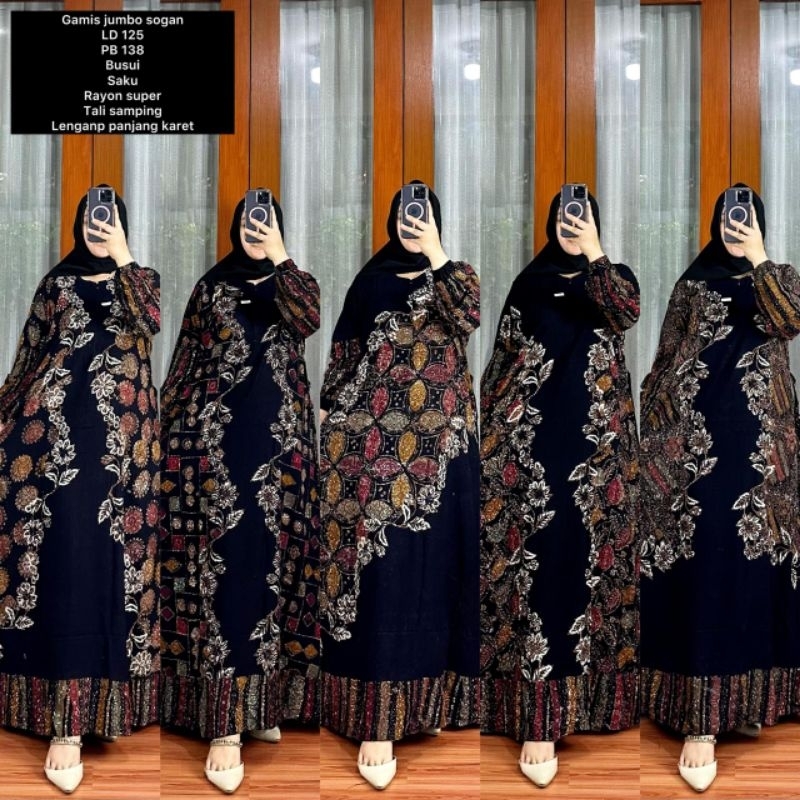 Gamis setorjoan jumbo klok mayung batik cap babar pindo barpin busui LD 125