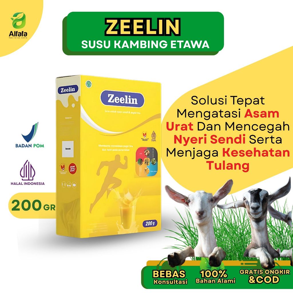 

Zeelin 200gr - Susu Kambing Etawa Plus Mengatasi Pegal Linu Nyeri Sendi dan Asam Urat