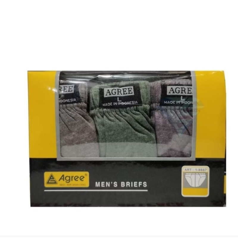 Cd pria Agree 8887 / Agree kuning / celana dalam pria agree 8887 / agree dus kuning