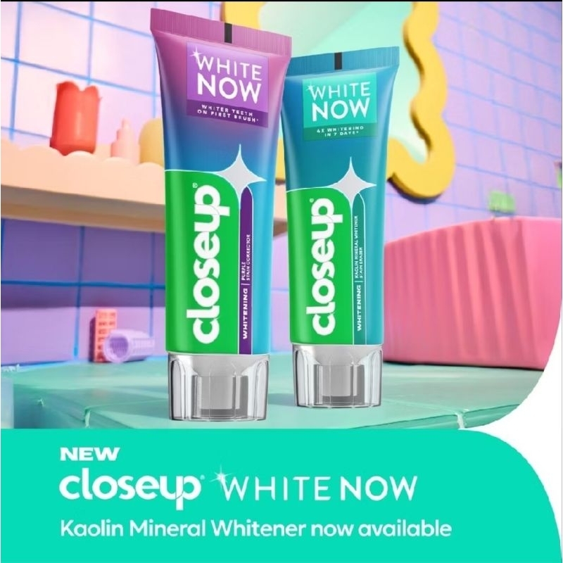 Closeup Close Up White Now Kaolin Mineral / Purple 95gr Odol Pasta Gigi