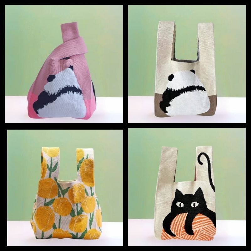 Tote Bag Tas Rajut Knitted Style Tas Souvenir Mini