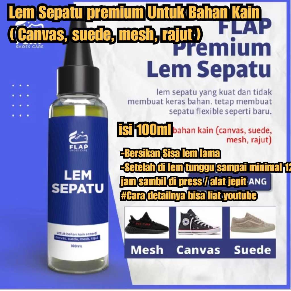 Lem sepatu asli pabrik Lem sepatu Original Pabrik khusus bahan kain canvas suede mesh rajut 100ml