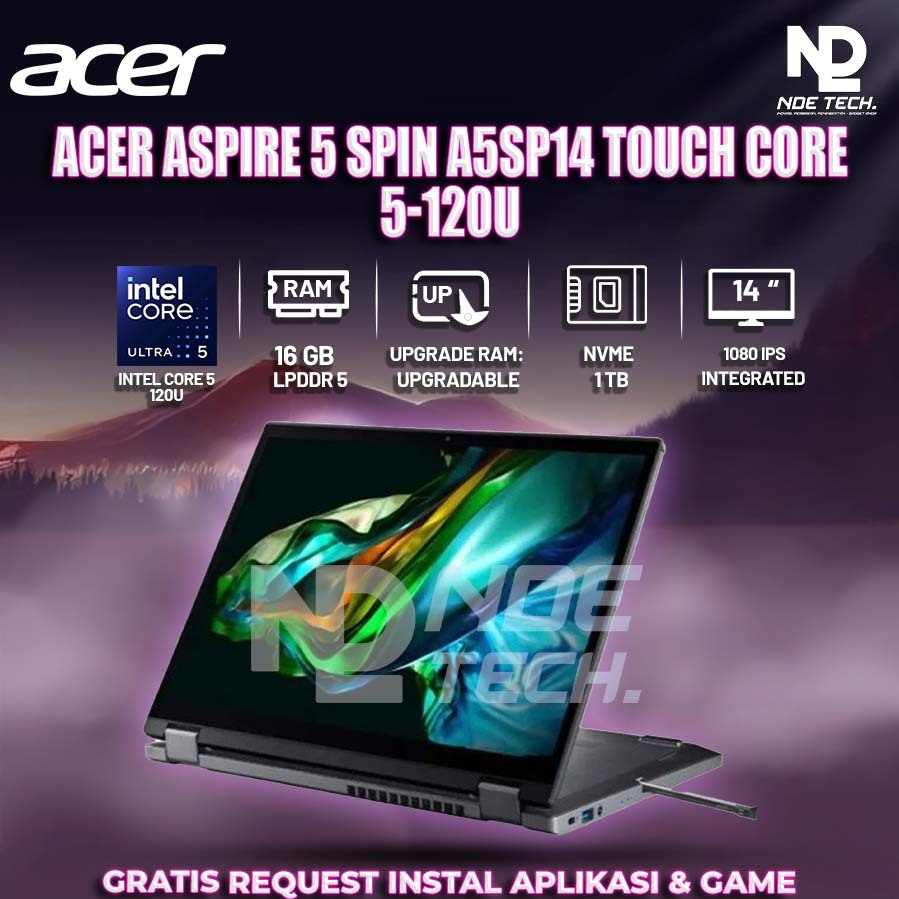 Acer Aspire 5 Spin A5SP14 Touch Core 5-120U