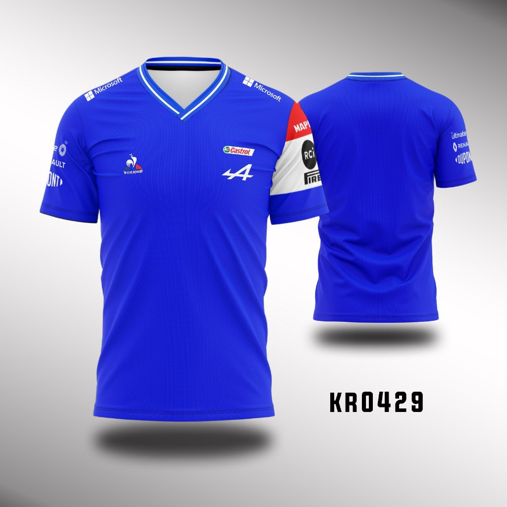 TISERT Jersey F1 Team Alpine KR0429 | Kaos Formula 1 Racing Unisex | Full Print Dryfit