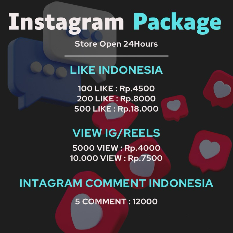 LIKE , KOMEN , VIEW INSTAGRAM INDONESIA TERMURAH ‼️