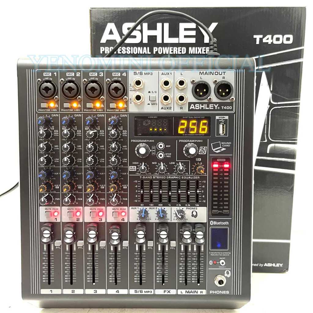 Power Mixer Audio Ashley T 400 Bluetooth - USB T400  New Bagus Murah ( BISA COD )