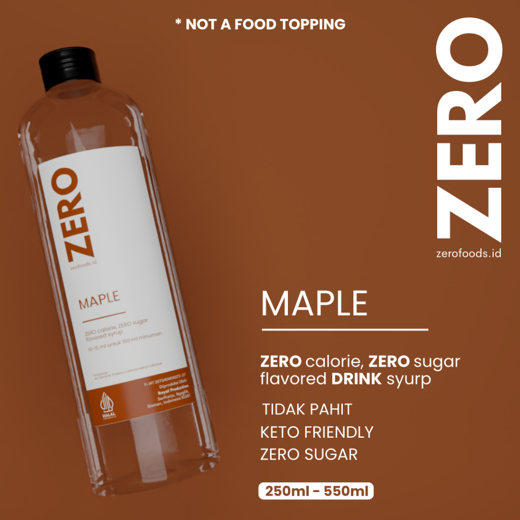 

Zero Foods Diet Keto Maple Syrup - 0 Kalori Sirup - Sirup Maple 0 Kalori (250ml, 550ml)