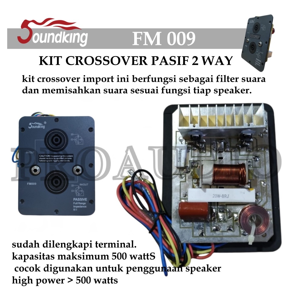 CROSSOVER PASIF 2 WAY SOUNDKING FM 009 / FM009 KIT ORIGINAL CROSOVER SOUNDKING FM-009 low High
