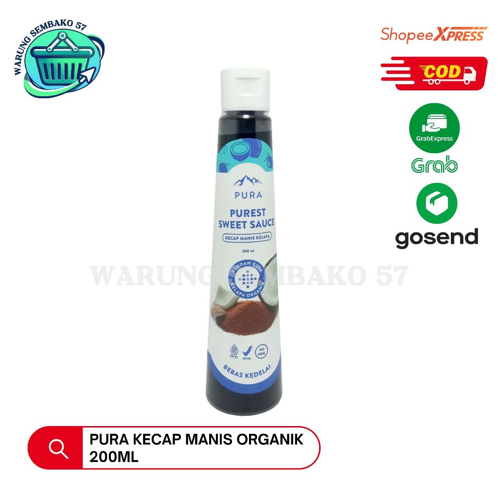 

Pura Kecap Manis Organik 200ml | Kecap Rendah Gula | Rendah Kalori | Kecap Manis Kelapa