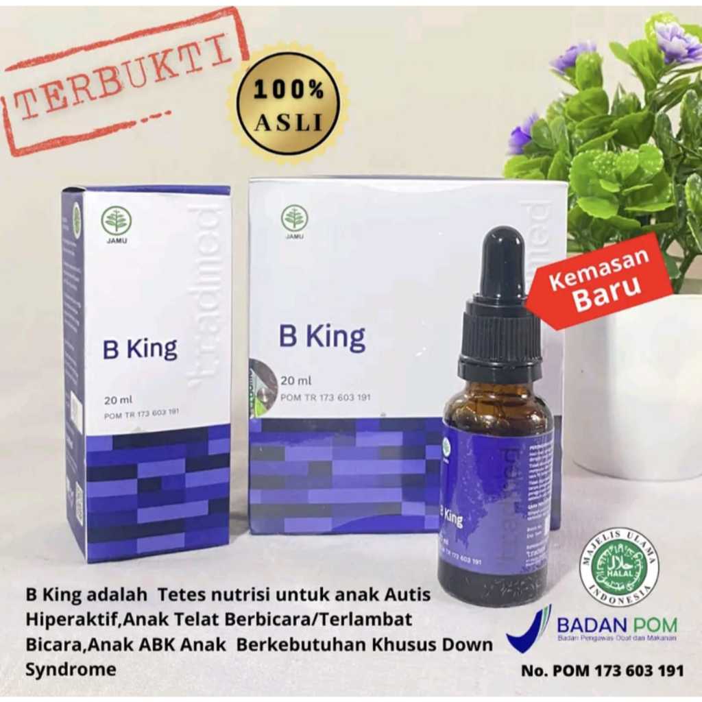 PAKET 3 BOTOL BKING BRAINKING PLUS ORIGINAL Nutrisi Otak untuk Autis, ADHD, Hiperaktif, Speech Delay