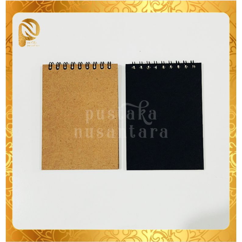 

Notebook Mini B7 (50 lembar) - Buku Saku Polos Spiral Cover Coklat dan Hitam Buku Mini Kecil Catatan Catat
