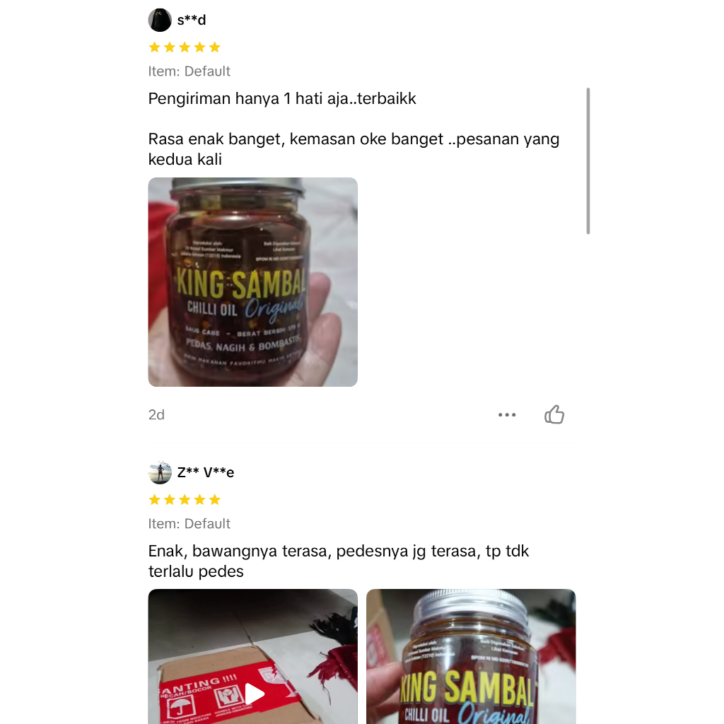 

Chilli Oil Halal ORIGINAL/KING SAMBAL/170gr/Sambal Premium/Sambal Bawang/Minyak Cabai/Saus Cabai