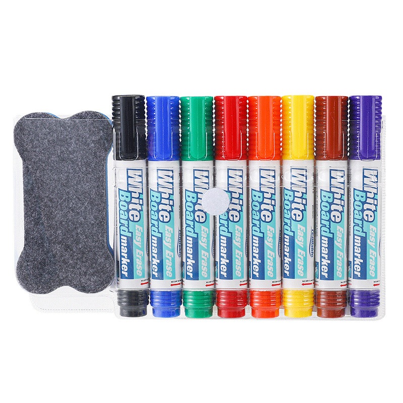 

Set spidol whiteboard dan penghapus 8 Warna, spidol papan tulis bisa dihapus