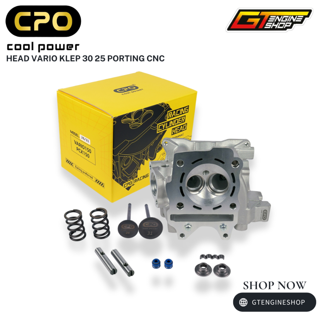 SILINDER HEAD VARIO 30 25 CPO RACING HEAD VARIO CPO 30 25 NON PORTING VARIO 125 VARIO 150 HEAD CPO V