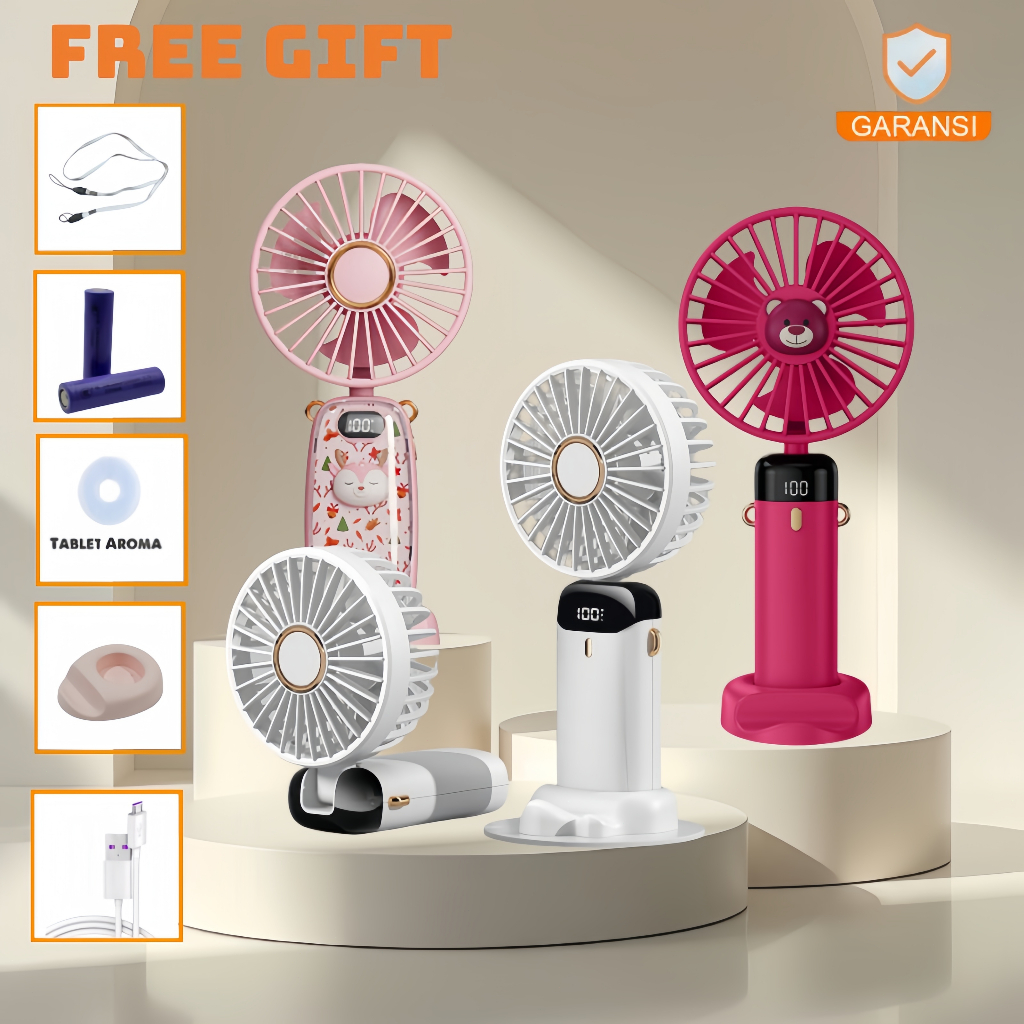 2025 sangat tampan kipas angin mini portable Baterai berkapasitas besar, suaranya sangat kecil kipas