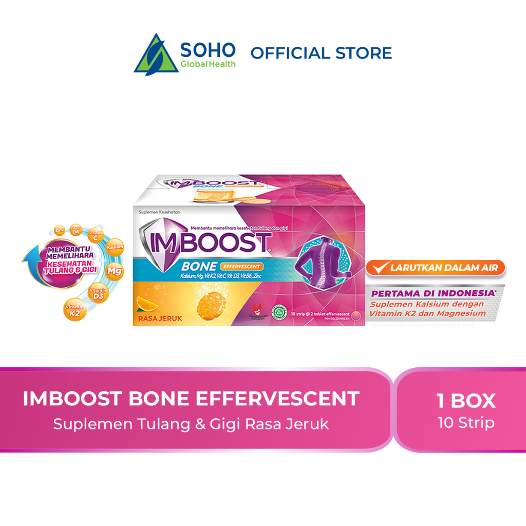 Imboost Bone Effervescent 1 Box @10 Strip x 2 Tab