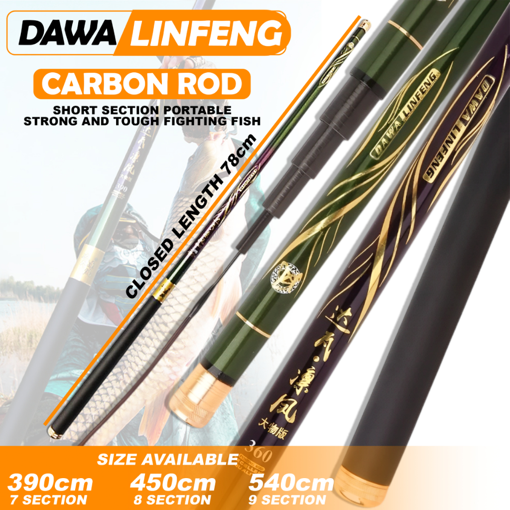 Joran Pancing Tegek Dawa Linfeng Carbon Ringan Ruas 78cm