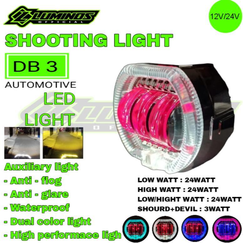 lampu daymaker biled 3 mata luminos led original ring plus devil