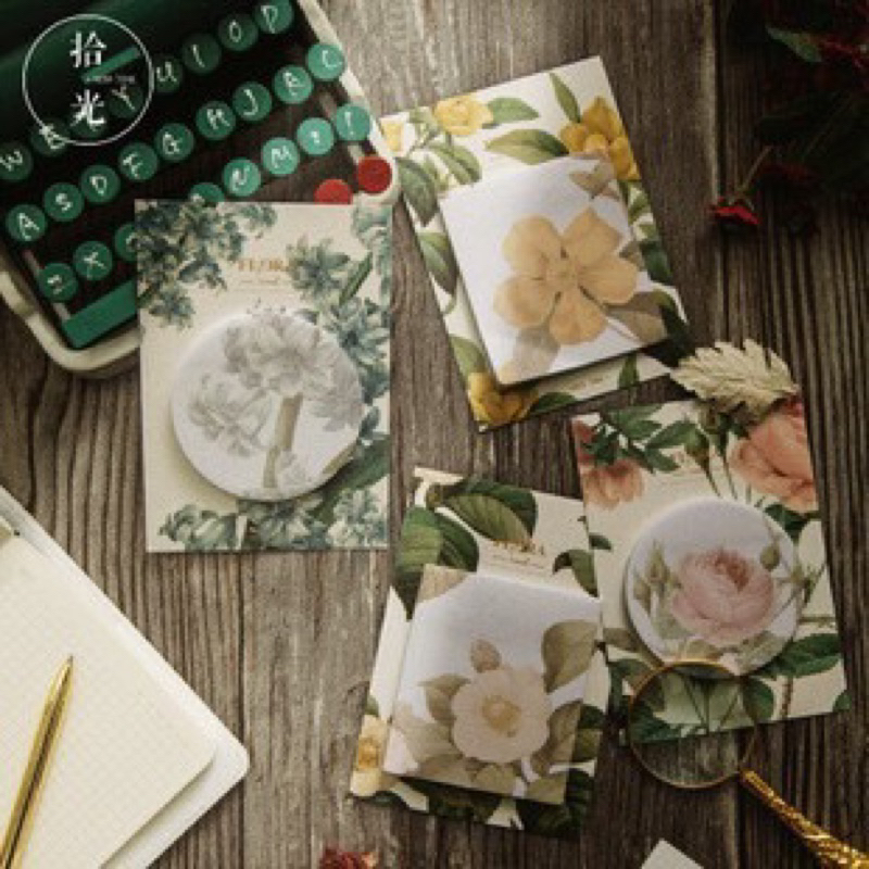 

Sticky Notes Bunga Floral | Memopad Bulat