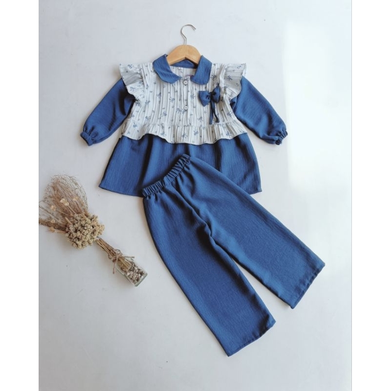 Oneset Anak Perempuan Terbaru 1 Sampai 7 tahun bahan Crinkle Elora