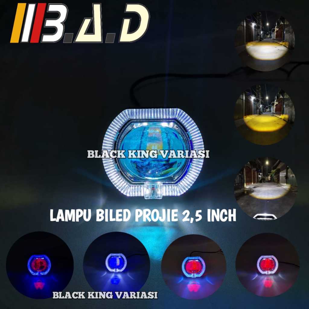Lampu Depan Projie Biled 2,5 Inch Lampu Biled Ala Ala 2.5 inch Universal Projie Biled Cahaya Laser C