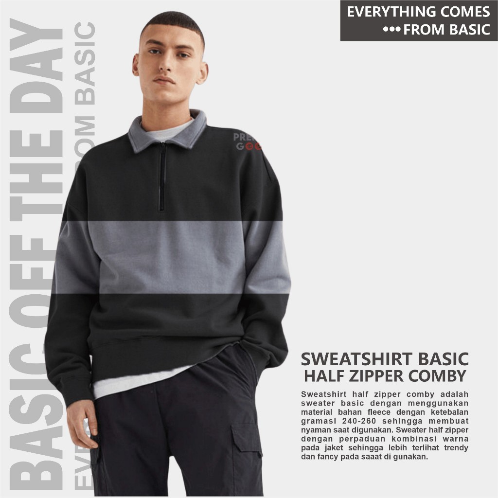 Half Zipper Pria Comby | Half Zip Sweater | Half Zipper Sweater | Sweater Half Zipper Pria
