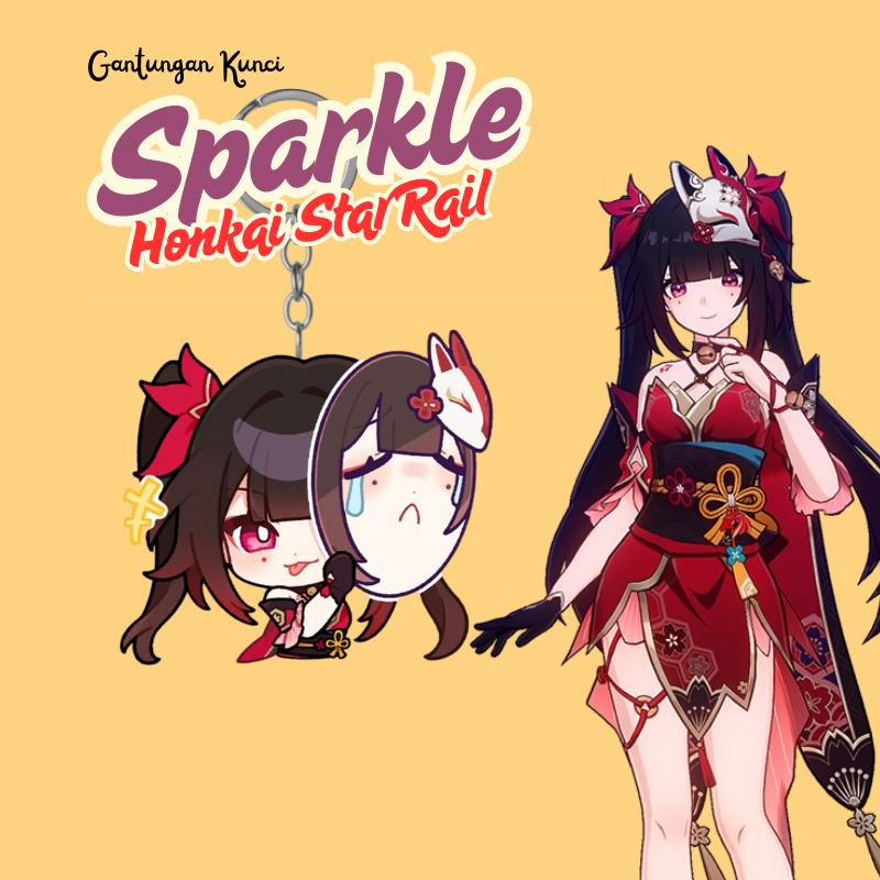 Ganci Sparkle HSR | Gantungan Kunci Akrilik UV 2 Sisi Cutting Laser Premium Sparkle Honkai Star Rail