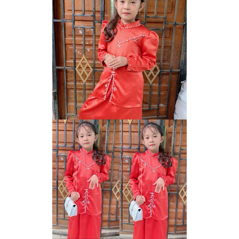 one set kurung melayu anak perempuan/baju kurung melayu kondangan anak