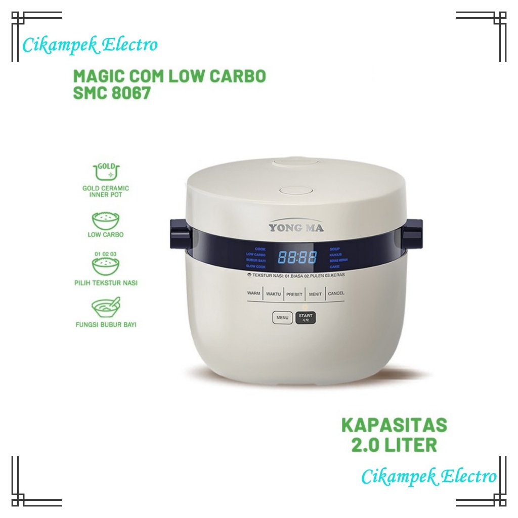 Magic Com YongMa / Yong Ma Low Carbo SMC8067 / SMC 8067 ( 2 Liter )