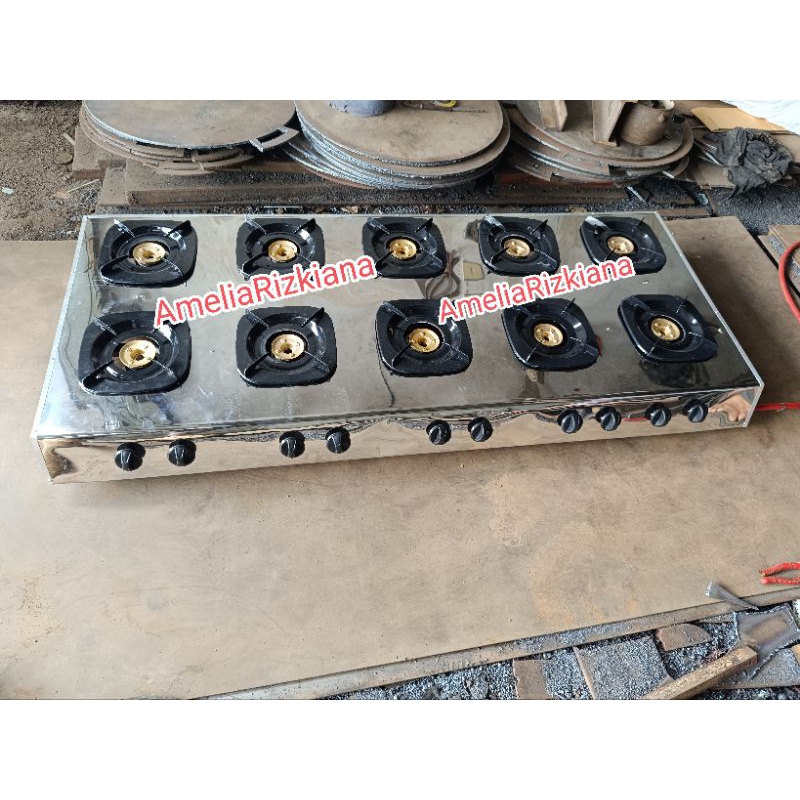 Kompor serabi 8 Tungku 10 tungku stainless kompor serbaguna rinnai