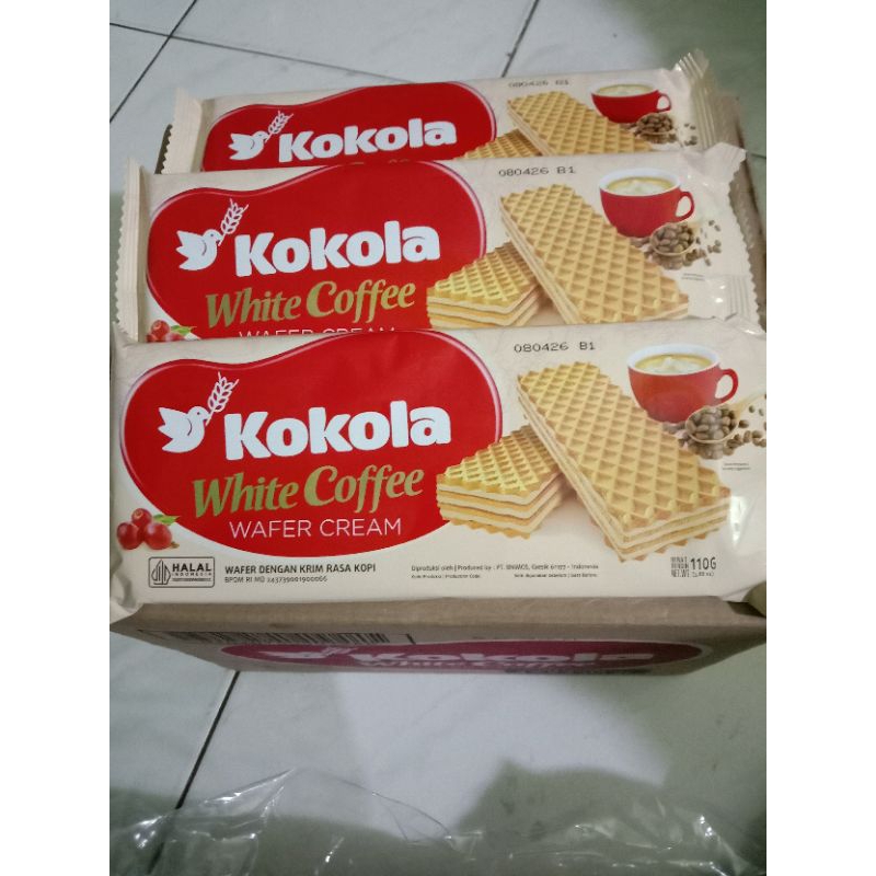 Wafer Cream white coffee kemasan 110g isi 24 pcs wafer renyah by Kokola