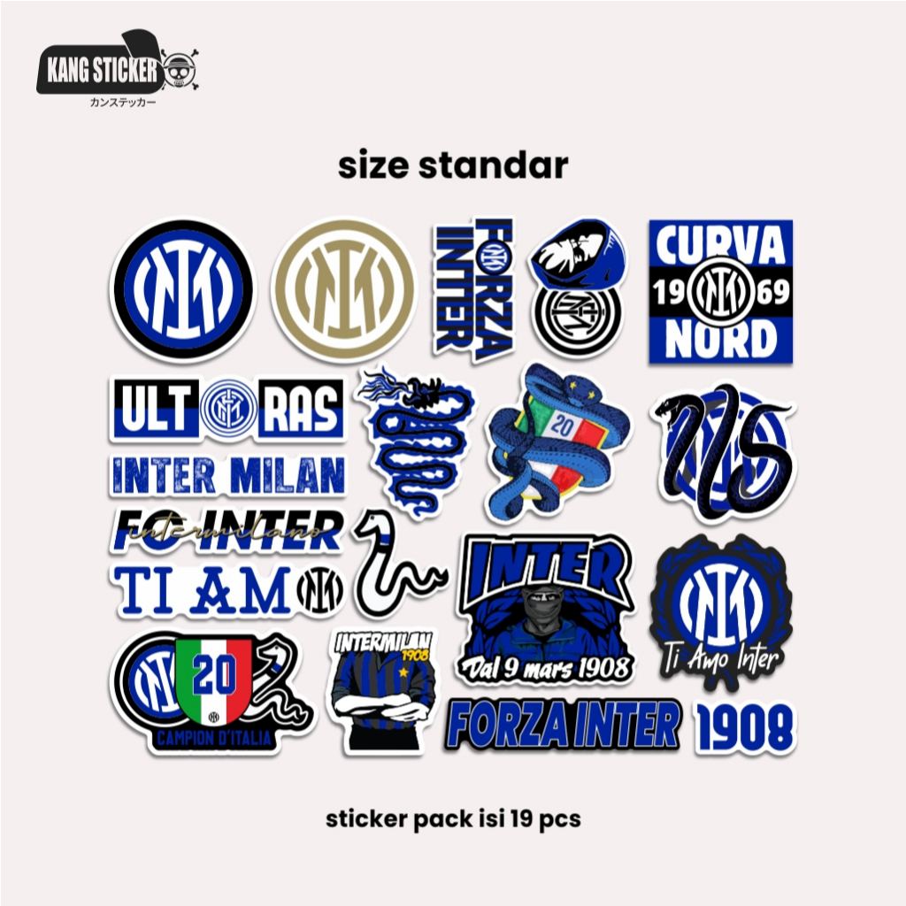 

STICKER PACK INTER MILAN ISI 19PCS - PREMIUM STICKER - WATERPROOF