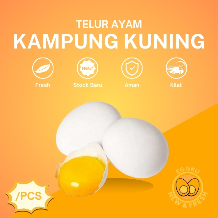 

Telur Ayam Kampung KUNING New & Fresh (/Butir)
