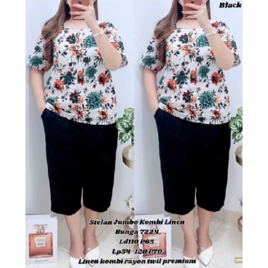 Baju Setelan Wanita Kekinian Setelan Jumbo LD 130 Bisa Busui Full Kancing Depan