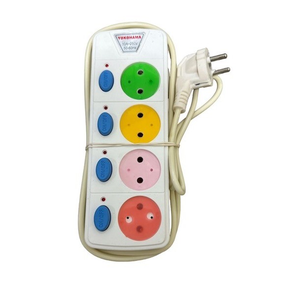 Yokohama Stop Kontak Listrik 4 Lubang 1.8METER With Saklar Switch