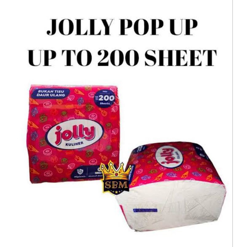 Tisu segi empat/ tisu meja/ tisu jolly pop up 200s 1pcs