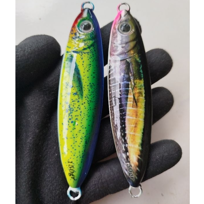 Metal jig 3D motif ikan asli full GID menyala terang 30 s/d 100 gram
