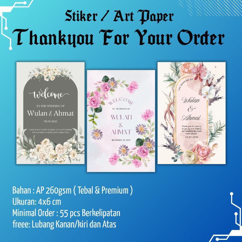 Hang Tag Prewedding / Hang Tag pernikahan / Souvenir