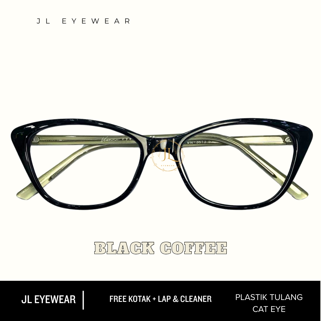 Kacamata Wanita Plastik Tulang Cat Eye V-3163