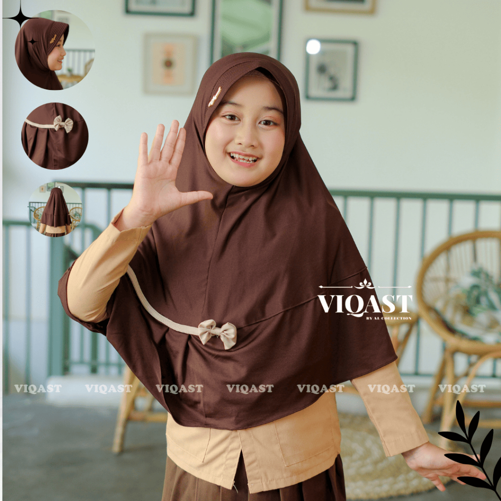 Kerudung Sekolah Anak Pita Rempel Zafira Jilbab Anak Sd Tk Jersey Akrilik Ukuran S & M Hijab Sekolah