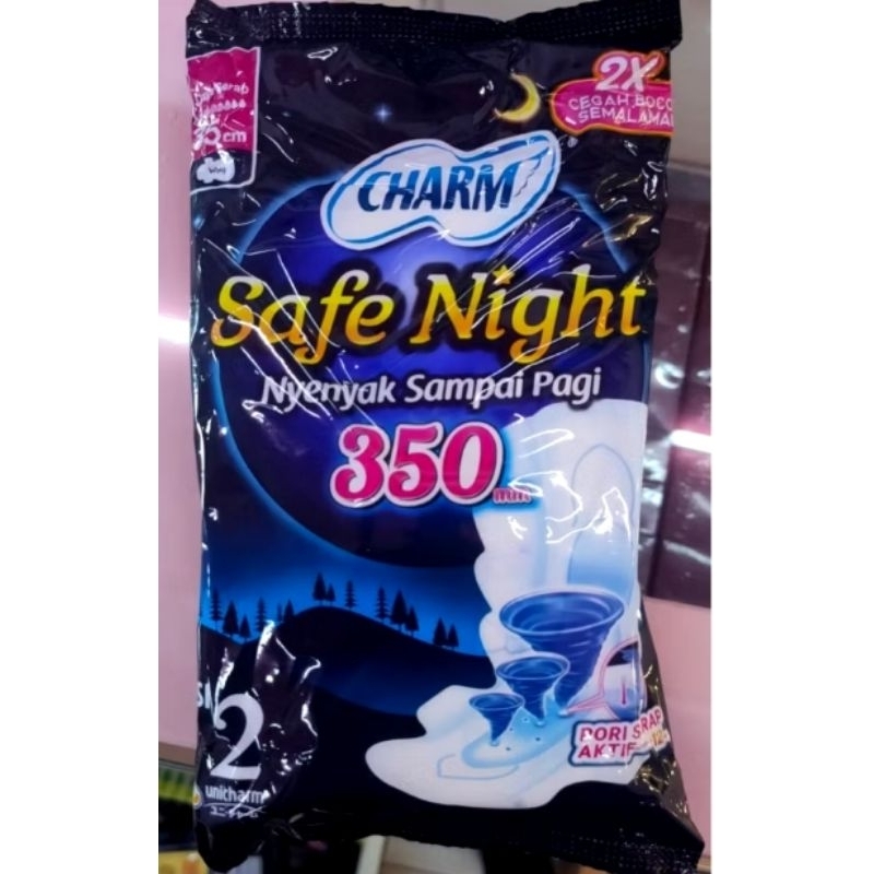 Pembalut / Softex Charm safe night 350mm Renceng