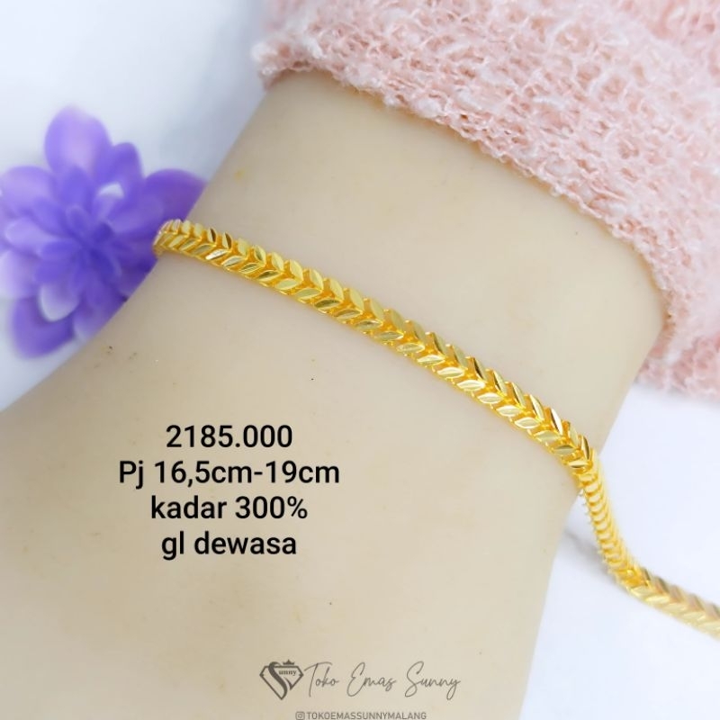Gelang sisik naga rolex 375% 300% emas asli