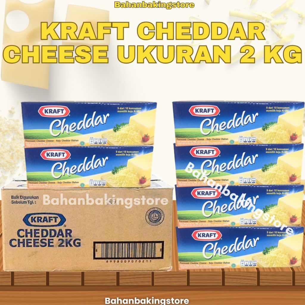 

Kraft Keju Cheddar Kemasan 2 Kg / Kraft Cheese Cheddar 2Kg