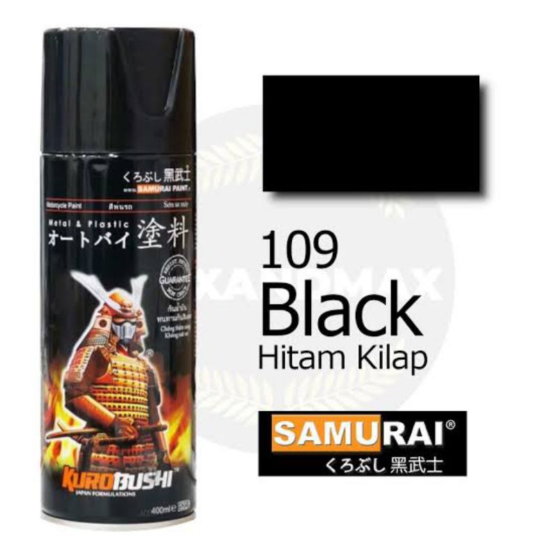 cat pilox Samurai Paint Black 109 Hitam Glossy 400 ml - Cat Semprot