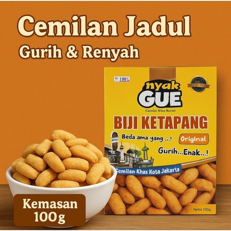 

Biji Ketapang Oleh Oleh Jakarta Nyak Gue Khas Betawi 100g PIRT Halal