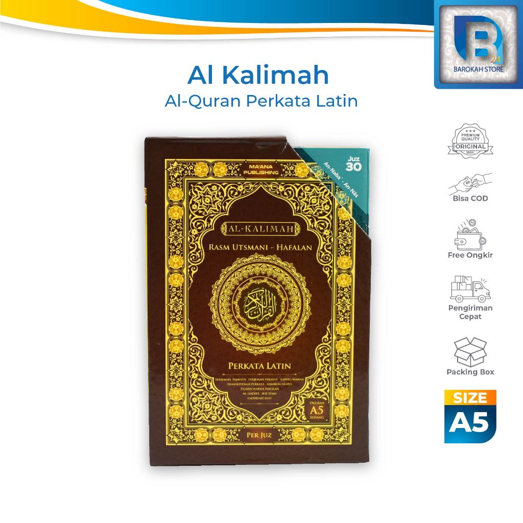 Al Qur'an Al Kalimah Al-Qur’an Mushaf Al-Kalimah (Maana Publishing) Hafalan Perkata Ukuran A5