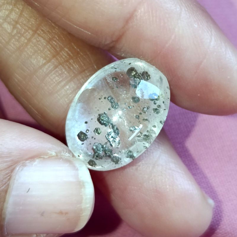 Batu Natural Kecubung Air Platina / Kecubung Air Platinum / Batu Akik Antik Unik isi Platina